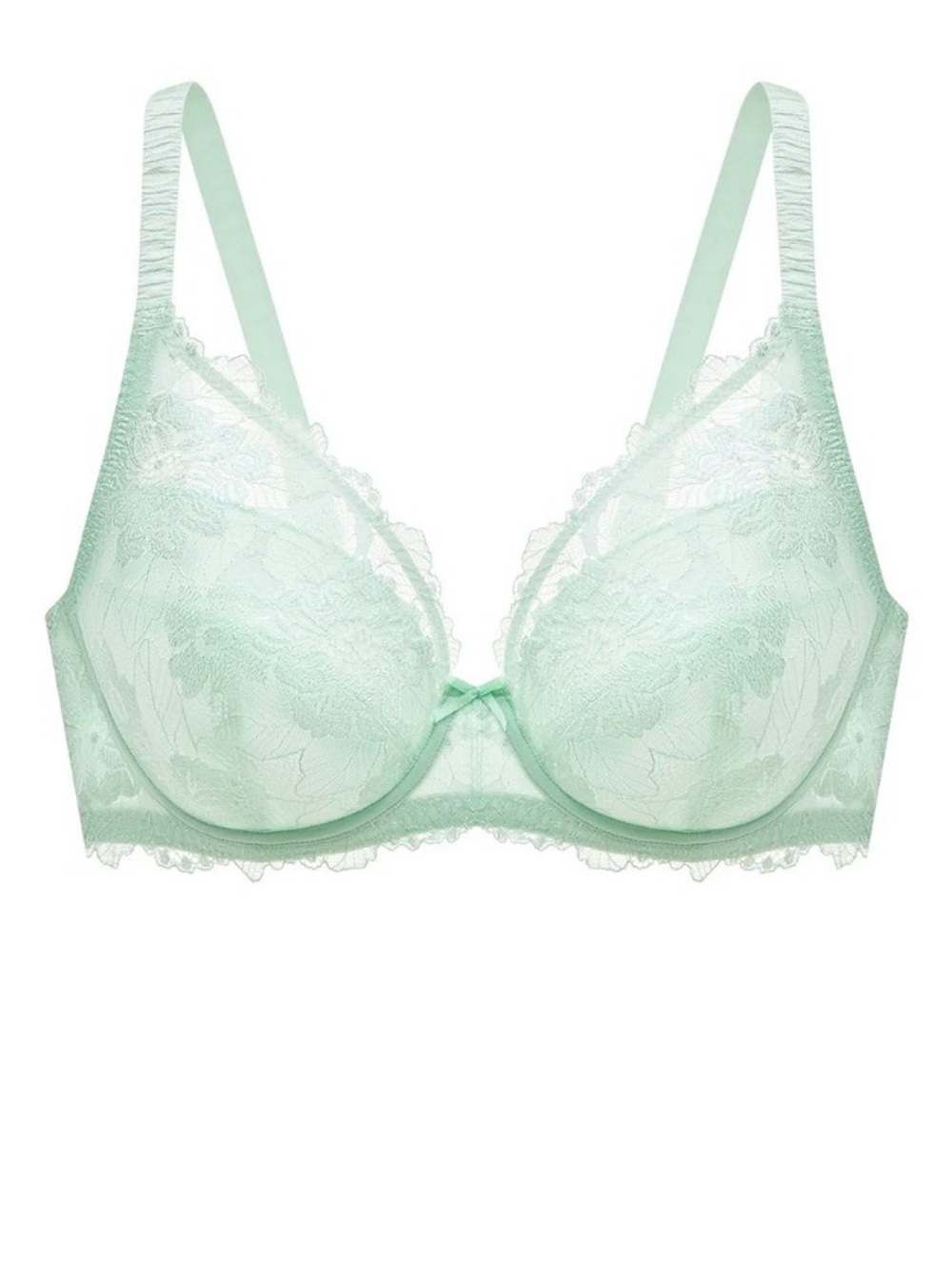 Understance Annette FlexWire Padded Plunge Lace Bra Aqua 40DD
